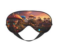 Magic Mushroom Print Sleep Mask, Soft Breathable Eye Cover for Travel, Shift Work & Meditation