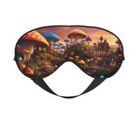 Magic Mushroom Print Sleep Mask,Soft Eye Mask with Adjustable Strap for Sleeping, Travel and Relaxation