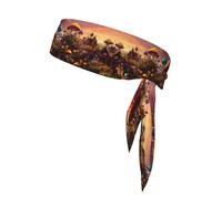 Magic Mushroom Print Sports Head Tie, Hair Band For Workout, Running, Yoga, One Size Fits Most