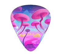 Magic Mushroom Printed Triangle Guitar Picks 12 Pcs Novelty Guitar Plectrums for Bass, Electric, Acoustic Guitar