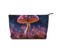 Magic Mushroom Prints Corduroy Makeup Bag for Women Girls, Spacious Travel Cosmetic Organiser for Make-up, Toiletries & Essentials