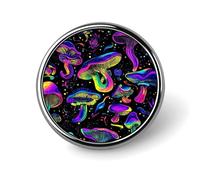 Magic Mushroom Round Badge Cute Pins Brooches for Hat Jacket Shirt Backpack Decor