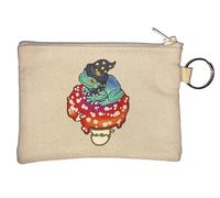 Magic Mushroom Witch Doctor Frog Pepe Key Chain Coin Purse Beige