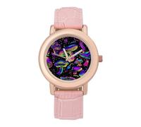 Magic Mushroom Womens Elegant Watch Analogue Quartz Watch Leather Band Wristwatch