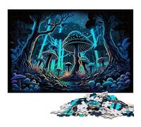 Magic Mushrooms 1000 Piece Jigsaw Puzzle Wooden Jigsaw DIY Decoration, Brain Challenge, for Adult, Family, 50x75CM/19.68x29.52inch