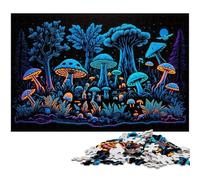 Magic Mushrooms 1000 Piece Jigsaw Puzzles for Adults Wooden Jigsaw Relaxing Entertainment, Home Decor 50x75CM/19.68x29.52inch