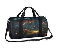 Magic Mushrooms Forest Sports Duffel Bags Weekend Overnight Bag Casual Tote Holdall Travel Gym Luggage Duffel Bag for Kids Girls Boys Women Men