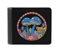 Magic Mushrooms Men's Wallet Bifold RFID Blocking Wallet Slim Billfold Pocket with Card Holders for Women