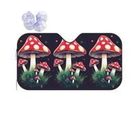 Magic Mushrooms Print Car Sunshade For Windshield, Car Sunshade For Most Cars With Suction Cups