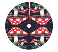 Magic Mushrooms Print Christmas Tree Skirt Xmas Tree Skirts Mat 48 Inches For Indoor Holiday Party Merry Christmas