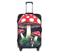 Magic Mushrooms Print Decorative Travel Luggage Cover Concealed Zipper Suitcases Anti Scratch Dustproof, White, Small