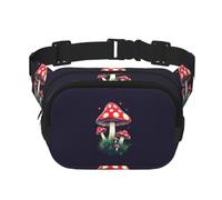 Magic Mushrooms Print Square Double Layer Waist Bag Festival Outdoor Hiking Travel Lightweight