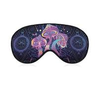 Magic Mushrooms Psychedelic Art Pattern Sleep Mask Eye Eyepatch Eyeshade with Elastic Strap Cover Sleeping for Men Women Kids