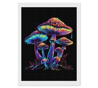 Magic Mushrooms Psychedelic Diamond Painting Kits for Adults Full Square Drill Diamond Art 12"x16"