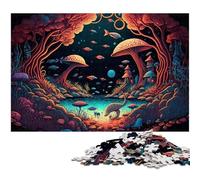 Magic Mushrooms Puzzles 1000 Pieces for Adults Jigsaw Puzzles for Adults Brain Challenge Gift, Educational Activity for Teenagers 26X38CM/10.23x14.96inch
