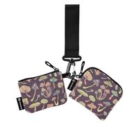 Magic Mushrooms Women's Coin Purses Card Cases Large Capacity Wristlet Wallet Key Holder with Keychain for Ladies Girls 2 Pcs, Magic Mushrooms, One Size