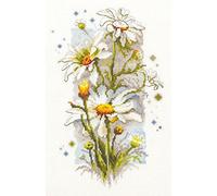 Magic Needle 100-103 ZW White Daisy Counted Cross Stitch Kit Zweigart Edition, Cotton, Multi-Colour, 14 x 23 cm