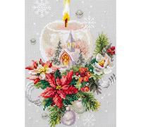 Magic Needle 100-231 ZW Christmas Candle Cross Stitch Kit with Counted Pattern Zweigart Edition, Cotton, Multi-Colour, 16 x 23 cm