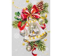 Magic needle 100-232 ZW Christmas Bell Cross Stitch Kit with Zweigart Edition Counted Pattern Cotton Multi-Coloured 16 x 23 cm