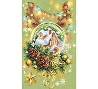 Magic Needle 100-245 ZW Christmas Counted Cross Stitch Kit with Zweigart Edition Cotton Multi-Coloured 17 x 27 cm Green