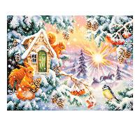 Magic needle 110-700 ZW Winter Morning Counted Cross Stitch Kit with Zweigart Edition Cotton Multi-Coloured 40 x 30 cm