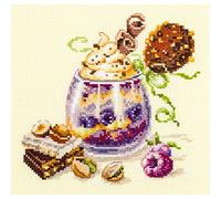 Magic needle 120-080 ZW Chocolate Dessert Counted Cross Stitch Kit with Zweigart Edition Cotton Multi-Coloured 17 x 17 cm
