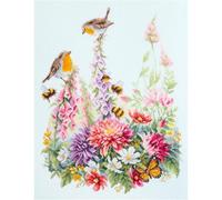 Magic Needle 130-032 ZW Robin Singing Cross Stitch Kit with Counted Pattern Zweigart Edition, Cotton, Multi-Colour, 31 x 40 cm