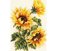 Magic Needle 40-78 ZW Three Sunflowers Counted Cross Stitch Kit with Zweigart Edition, Cotton, Multi-Colour, 15 x 22 cm