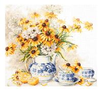 Magic Needle 50-08 ZW Blumentee Counted Cross Stitch Kit Zweigart Edition Cotton Multi-Coloured 40 x 35 cm