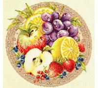 Magic needle 54-02 ZW Fruits Counted Cross Stitch Kit with Zweigart Edition, Cotton, Multi-Colour, 27 x 27 cm