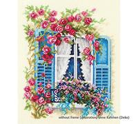 Magic Needle 74-01 ZW Blooming Window Counted Cross Stitch Kit with Zweigart Edition, Cotton, Multi-Colour, 16 x 21 cm