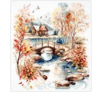 Magic Needle Autumn Watercolour Counted Cross Stitch Kit, Multi-Colour