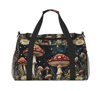 Magic Night Mushroom Forest Waterproof Weekender Bags Duffel Bag Large Carry On Hand Luggage Bags Foldable Tote Bag for Travel Sports Gym Dance