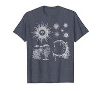 Magic Occult Celestial Sun Crescent Moon Stars T-Shirt, Men, Heather Blue, Medium