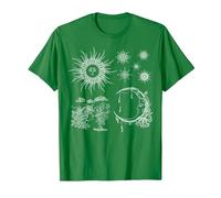 Magic Occult Celestial Sun Crescent Moon Stars T-Shirt, Men, Kelly Green, Large