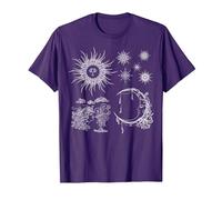 Magic Occult Celestial Sun Crescent Moon Stars T-Shirt, Men, Purple, XX-Large