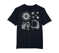 Magic Occult Celestial Sun Crescent Moon Stars T-Shirt, Men's Big and Tall, Black, 3X Tall