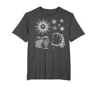 Magic Occult Celestial Sun Crescent Moon Stars T-Shirt, Men's Big and Tall, Dark Heather Grey, 2X Tall