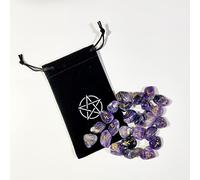 [Magic of Sedona] Runes power stone (amethyst) natural stone for talisman. Japanese instruction manual and pouch included (English language not guaranteed) with runes (English language not guaranteed)