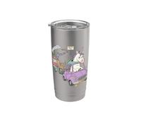 Magic On Board Unicorn Traffic Jam Commuter Humor Design Stainless Steel Insulated Tumbler