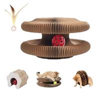 Magic Organ Cat Scratcher, Interactive Cat Toy, Foldable Cat Scratcher Cardboard with Ball for Indoor Cats (1Set)