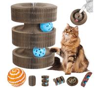 Magic Organ Cat Scratcher with Playing Ball, Flexible Foldable Interactive Cat Scratcher for Claw Grinding, Reduces Anxiety, Physical Exercise (Arch Bridge)