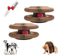 Magic Organ Cat Scratching Board Toy, Flexible Foldable Cat Scratching Board with Bell, Reversible Accordion Design, Magnetic Suction for Small Cats and Dogs (2pcs-b)