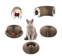 Magic Organ Cat Scratching Board Toy - Foldable Scratch Pad with Bell Ball - Claw Grinding Toy for Indoor Cats & Kittens