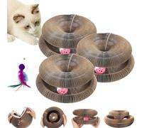 Magic Organ Curl Cat Toy - Interactive Scratch Pad with Bell Ball for Indoor Kittens (3pcs)