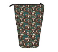 Magic owel Print Telescopic Pencil Case Portable Bag Makeup Pouch Stationery Organizer Office Travel