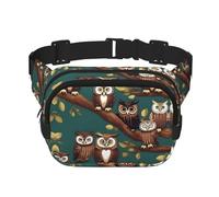 Magic owel print Womens Fanny Pack Everyday Hip Pouch Waist Bag for Travel Outdoor Running Hunting for Adult, Black, One Size