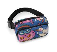 Magic Owels Fanny Pack for Women Men Waist Bag Belt Bag Adjustable Casual Bag for Travel Sports Hiking, white, 7.9x5.1inches