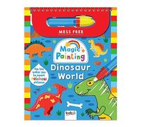 Bookoli - Magic Painting Dinosaur World - Mess Free Painting Book - Water Painting Activity Book for Kids - Fun Arts and Crafts for Toddlers - Includes 6 Dnosaur Pictures and Re-fillable Water Pen