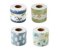 Magic Peel & Stick Self-Adhesive Caulk Tape Strip, Magic Caulk Tape, Caulk Strip, 3"x110" Self-Adhesive Caulking Tape, Waterproof Edge Wall Sticker for Kitchen Sink Bathroom Toilet (Mix -4PC)
